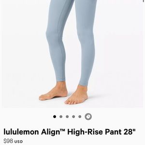 Lululemon Align High Rise 28” Leggings - Chambray